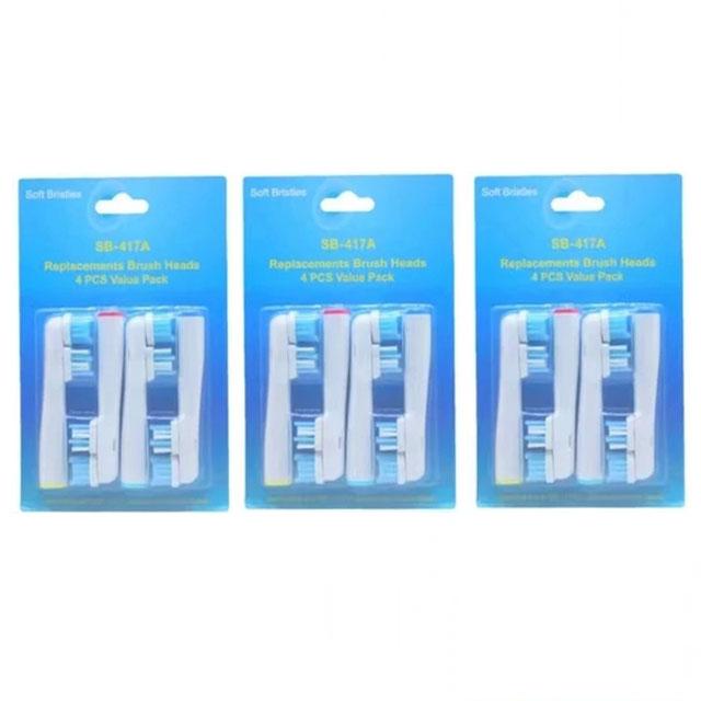 8pcs For Dual Clean Electric Toothbrush Head Replacements Soft Heads 1000 8000 9000 417A Clean Bristle Nozzles