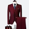 Men's Year-Round Business Suit Three-Piece Set - Two-Button Style