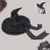 Halloween Dark Lace Witch Hat Cosplay Headpiece for Beach Conventions Subculture Semi-handmade Adjustable Character Wizard Hat