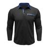 Autumn New Men's Long-sleeved Waffle Polo Shirt Fashion Men's Lapel T-shirt Tops