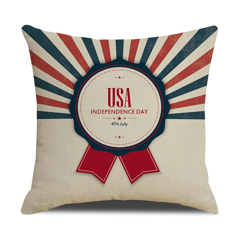 

Independence Day Pillow Cover Letter Printing Personality Breathable Linen Pillow Cover Pillow Cover Pillowcase 45 * 45Cm