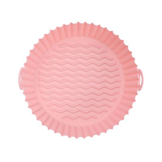 Silicone Air Fryer Liner with Handles Round Foldable Mats for Baking Frying Steaming Food-Grade Non-Stick