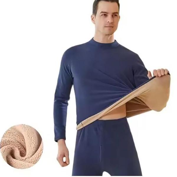 Winter Thermal Underwear Men Mock-neck First Layer 2 Pieces Under Panties and Undershirts Keep Warm Clothing Elastic 6XL