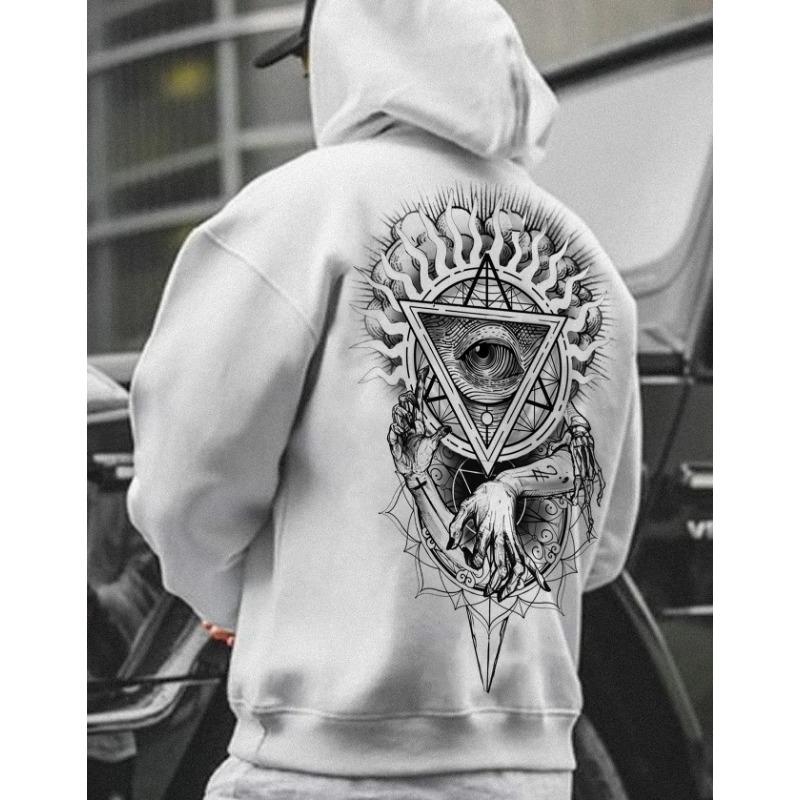 Mikina s potiskem vikingského totemu bavlněná flísová pánská volná ležérní orel super cool mikina osobní mikina pánská mikina mikina