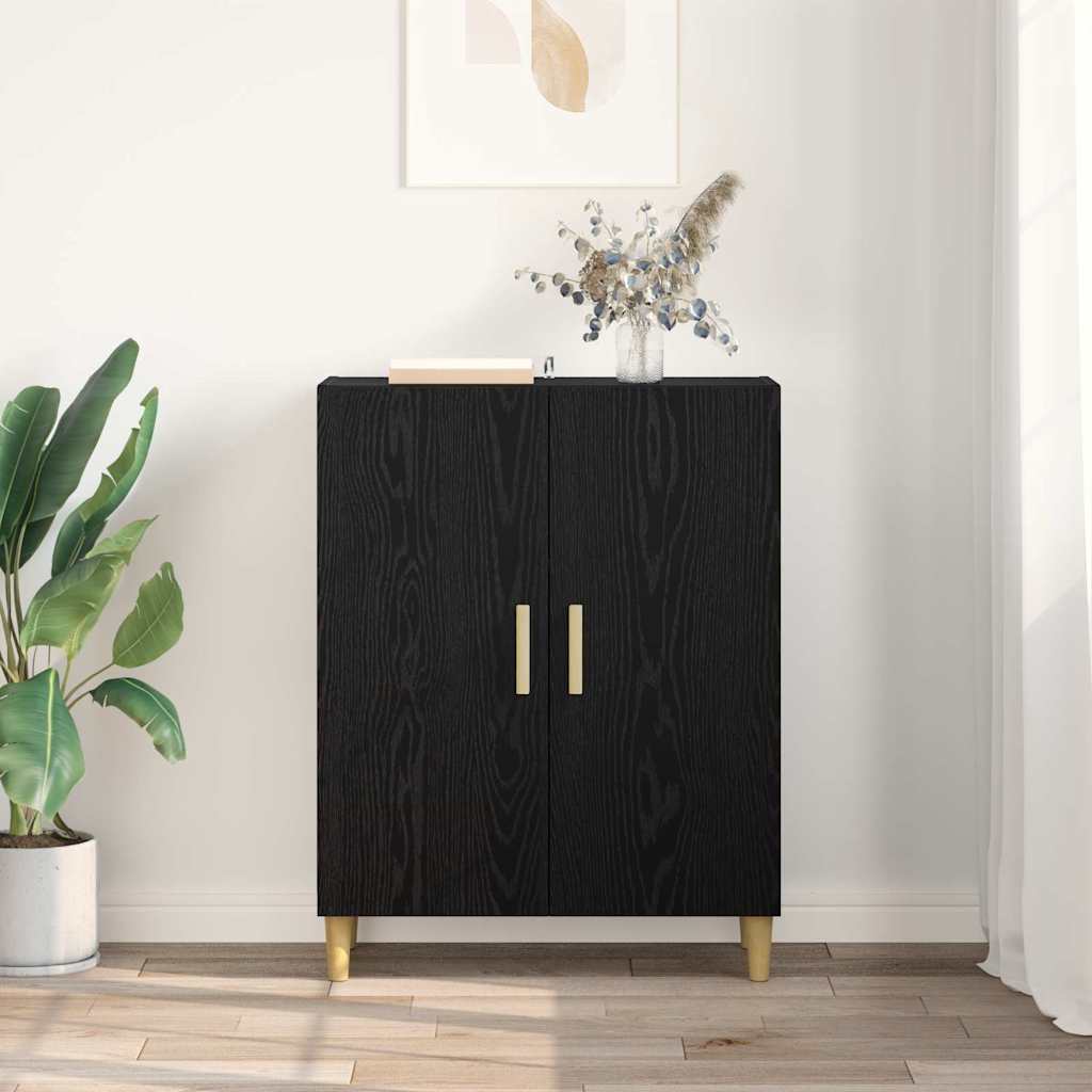 Sideboard in Black Oak Look 70 x 34 x 90 cm Engineered Wood