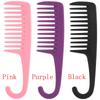 Black/Purple/Pink Barber Detangling Wide Tooth Hair Comb Hairdressing Styling Tool Shower Brush
