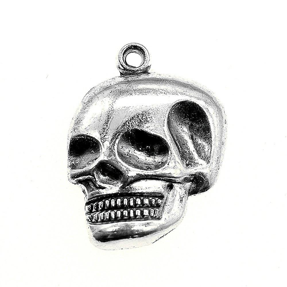 

10шт Подвески в виде черепа Античное серебро Цвет цинкового сплава 21X16мм