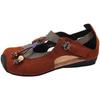 Popular new basil pine ethnic style wooden tone moral training sandals 3cm niche Mary Jane square head pedal
