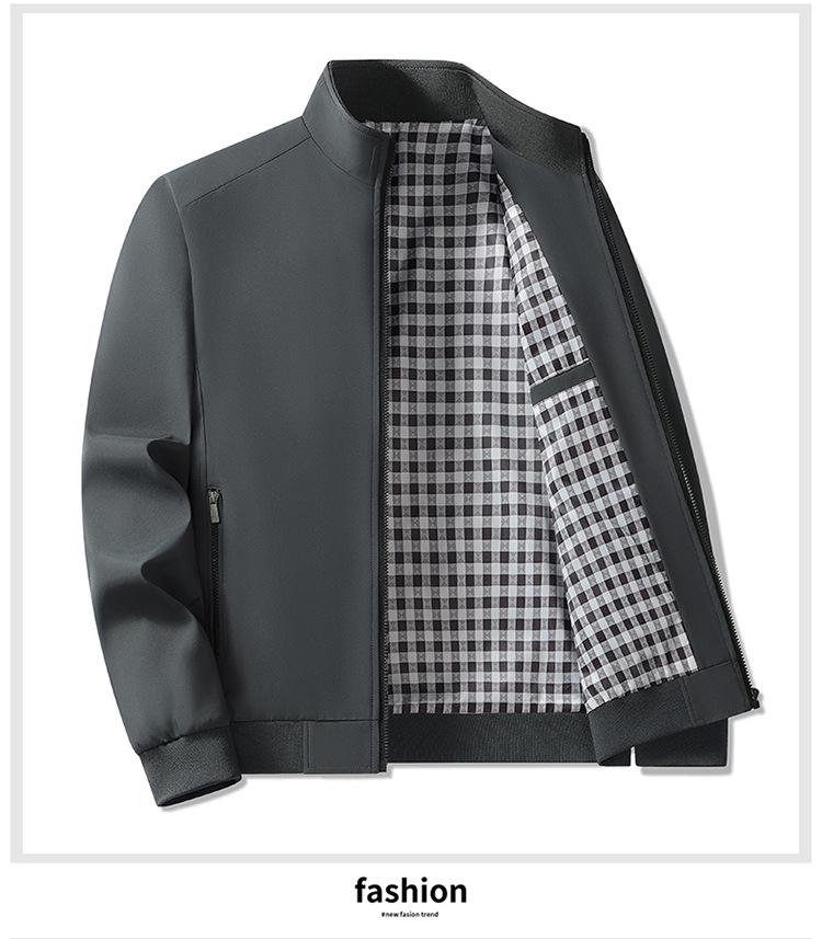Plus Size Men's Business Stand-up Collar Casual Jacket for Autumn and Winter