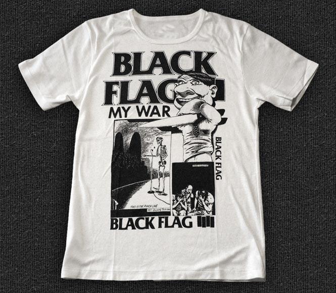 BLACK FLAG Band Rock 'n' Roll Schwere Baumwolle Weiß S-5XL T-Shirt EN788 Unisex T-Shirt