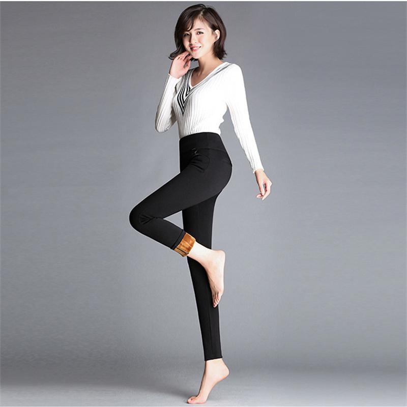 Winter Pants Slim Plus Velvet Fashion LeisureHight Waist Leggings Women Comfortable Stretch Keep Warm Casual Warm Leggings Women