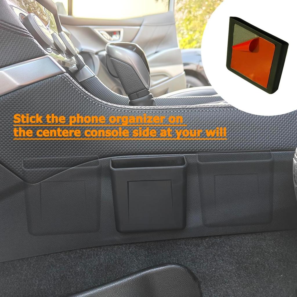 Center Console Organizer Storage Box Cell Phone Pocket Silicone Hook Bag, Bl