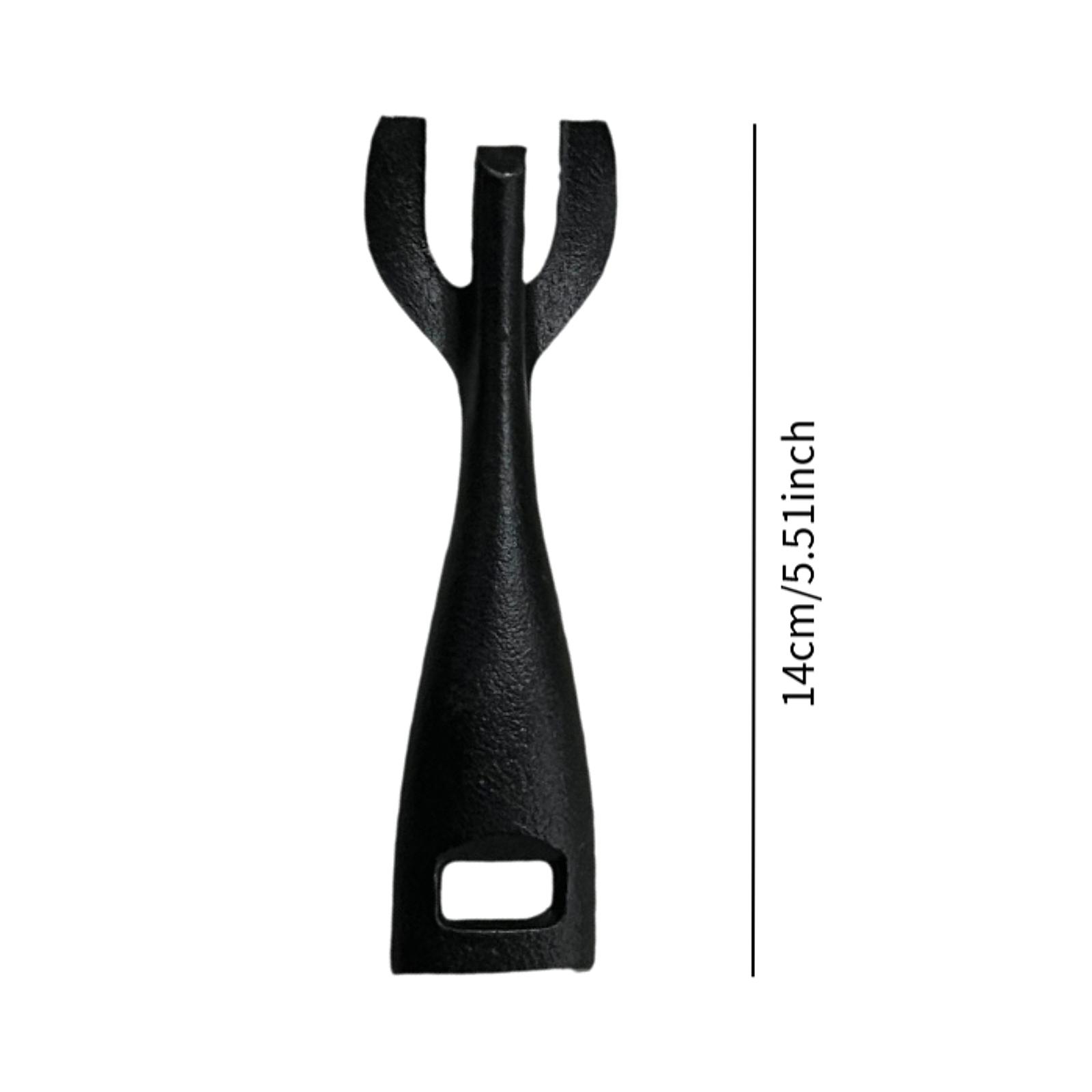 

Cast Iron Steak Plate Fork Portable Heat Resistant Reusable Hot Dish Gripper Cooking Tongs for Home Kitchen BBQ Tool