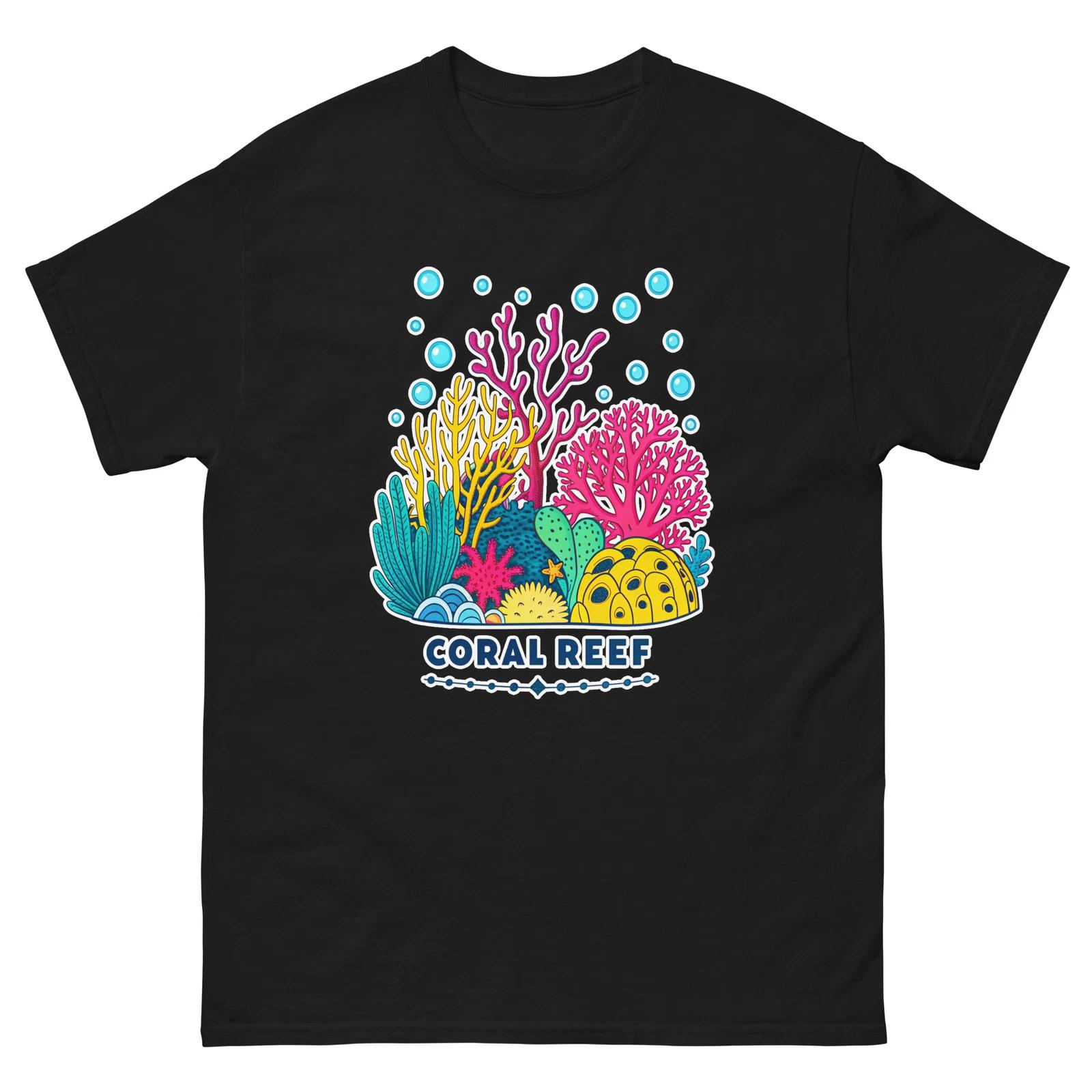 Футболка с изображением кораллового рифа, океанского пляжа, воды, морской тематики L