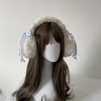 Sweet Plush Earmuff Winter Warm Thickened Women Kawaii Japanese JK Tape Ear Protection Hairband Cycling Earbags Accessories