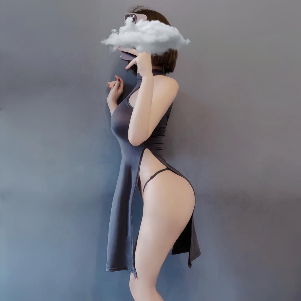 Sexy Cheongsam Babydoll Dress See Trough Chemises Undertøy Hot Sexy Dress Cosplay Game Costume for kvinner