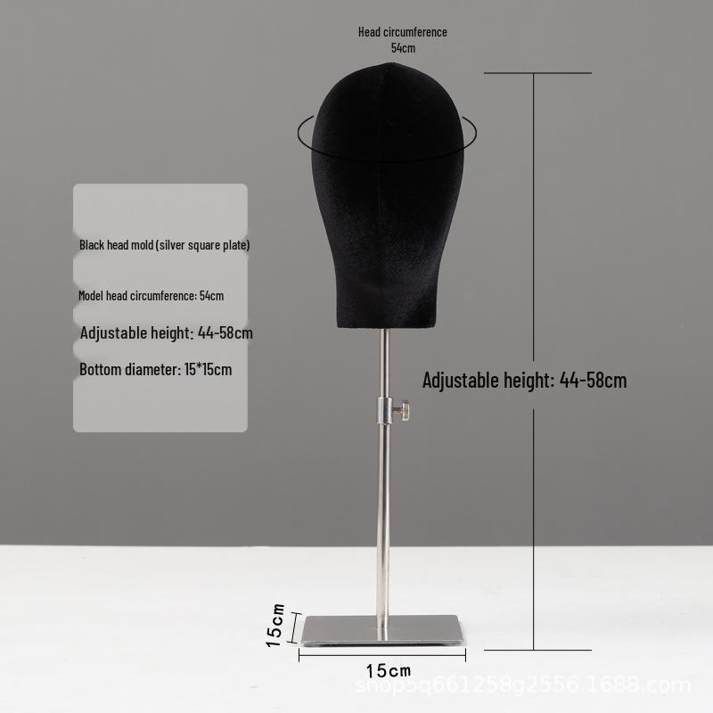 Black Mannequin Head for Displaying Wigs, Hats, and Accessories