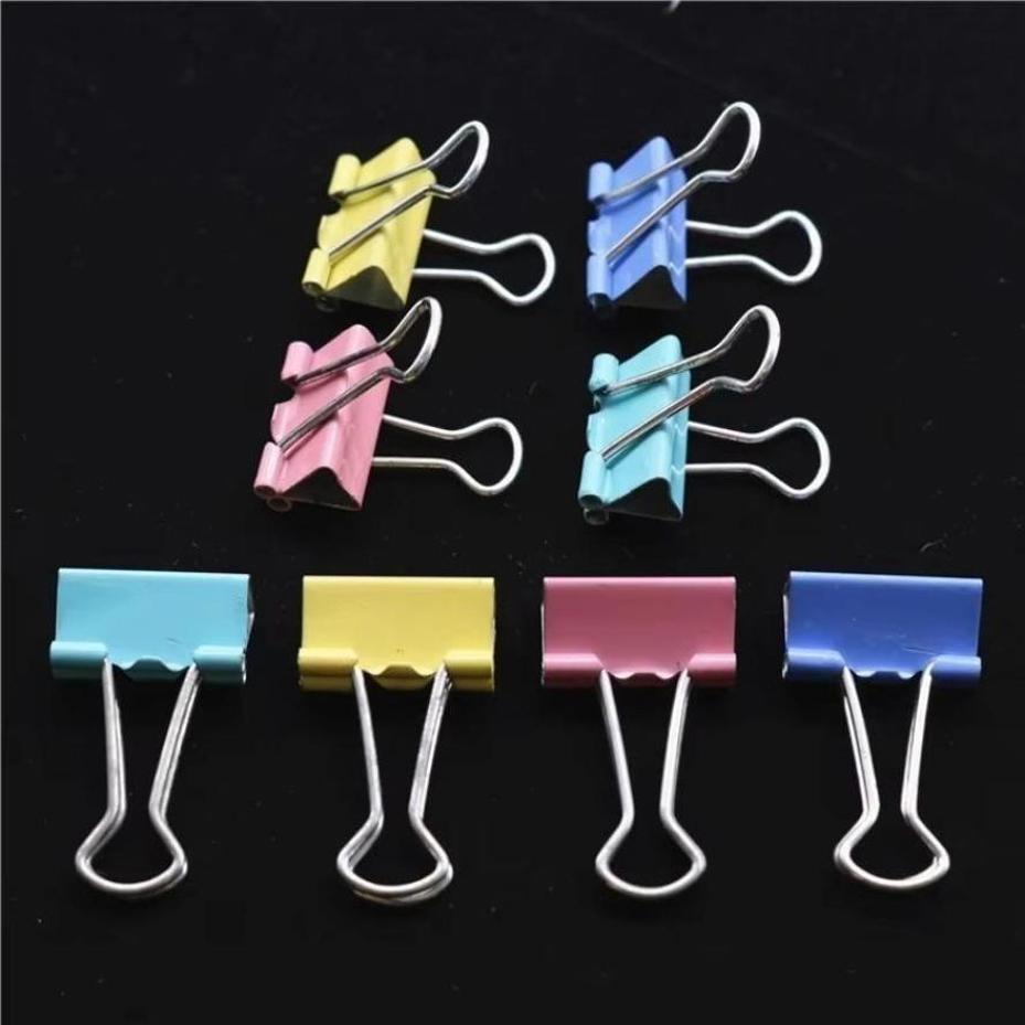 20Pcs/Lot Colorful Metal Binder Clips 15mm Paper Binding Clips Office School Supplies Stationery Home Package Bag Clamps