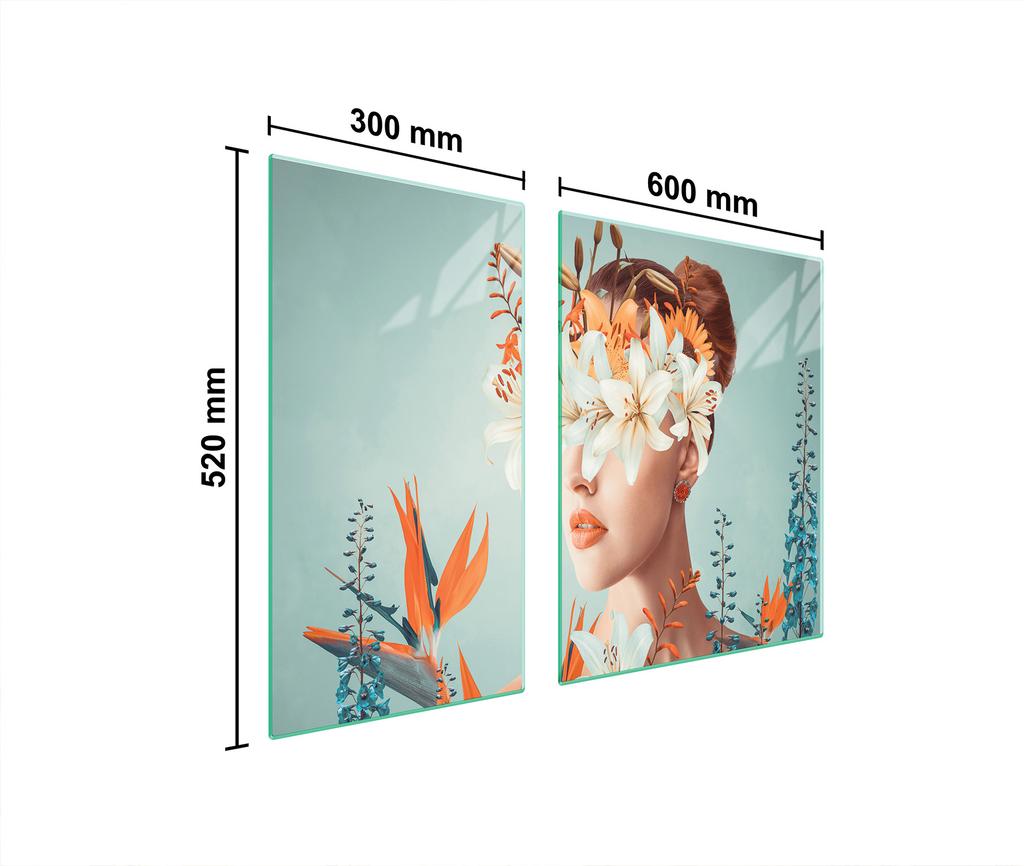 SZKLANA PŁYTA OCHRONNA NA KUCHENKĘ 90x52 KOBIETA