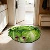 Fußmatte rutschfest Kristall Samt Teppich 3D Chinakohl Form Wohnzimmer Schlafzimmer Plüsch Bodenmatte Heimdekoration