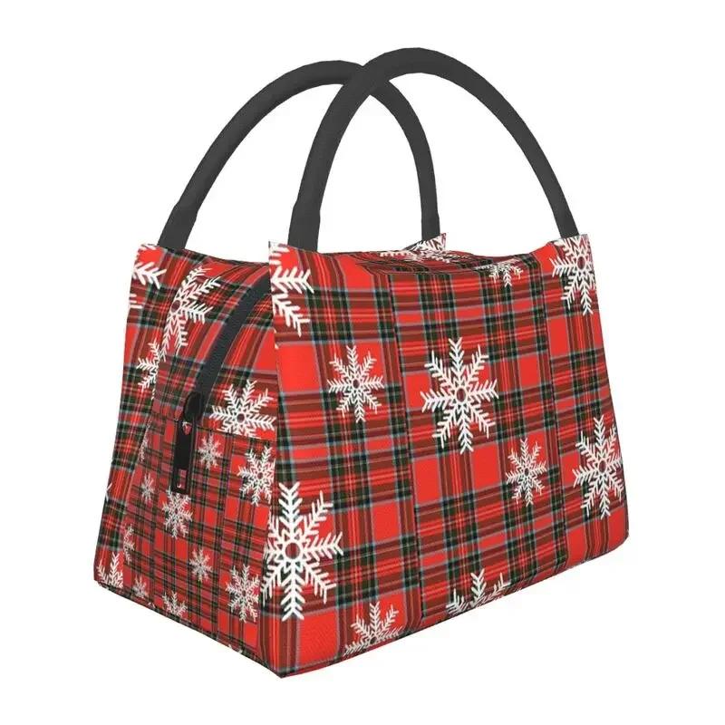 Merry Christmas Snowman Pattern Insulated Lunch Bags for Women Snowflakes Pattern Portable Thermal Cooler Bento Box Work Travel
