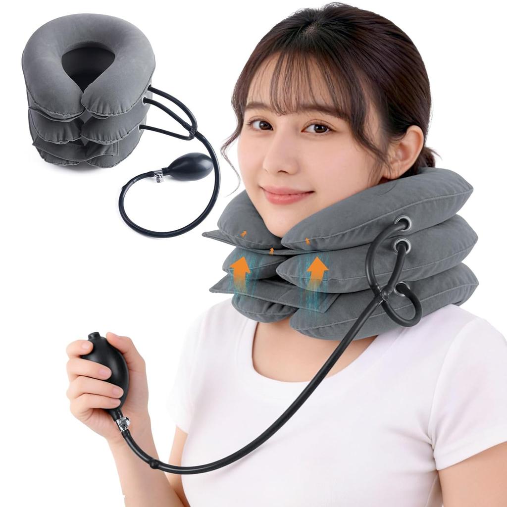 Neck Stretcher Supporter 2026 Innovative Design Three-Stage Air Lift Tension Stretch 360 Fixed Free Adjustment Lightweight Portable Unisex Fatigue