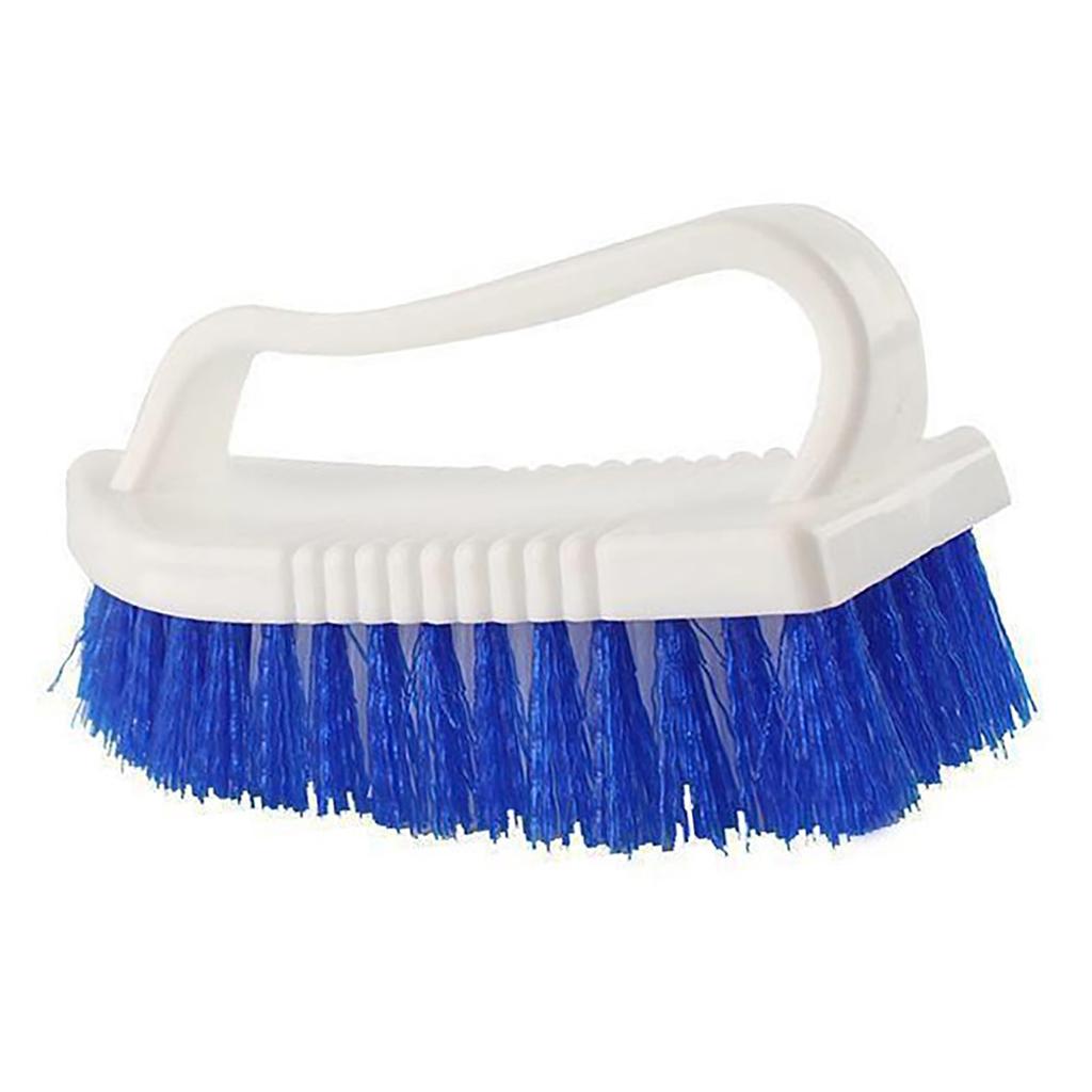 Scrubbing Brush with Stiff Bristles Thickened Handle White Utility Cleaning Hand Brush for Bathroom