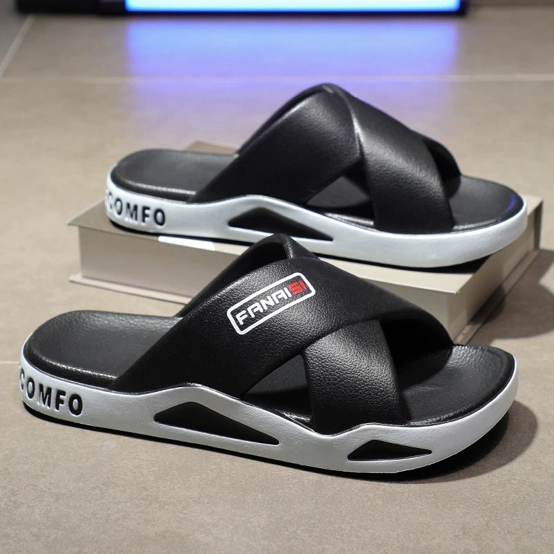 Summer Men's Slippers EVA Sandals Outdoor Light Slippers Platform Sole Casual Men Beach Shoes Non-slip Open-toe Male Sandals New