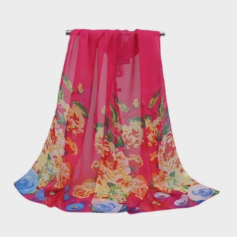 Sciarpa di Seta Chiffon Primavera & Estate: Scialle da donna leggero, stampato e versatile con protezione solare