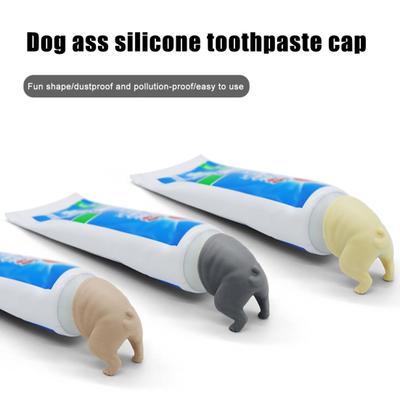 Pooping Dog Butt Toothpaste Topper Universal Easy To Install Funny Toothpaste Dispenser Cap Bathroom Decor