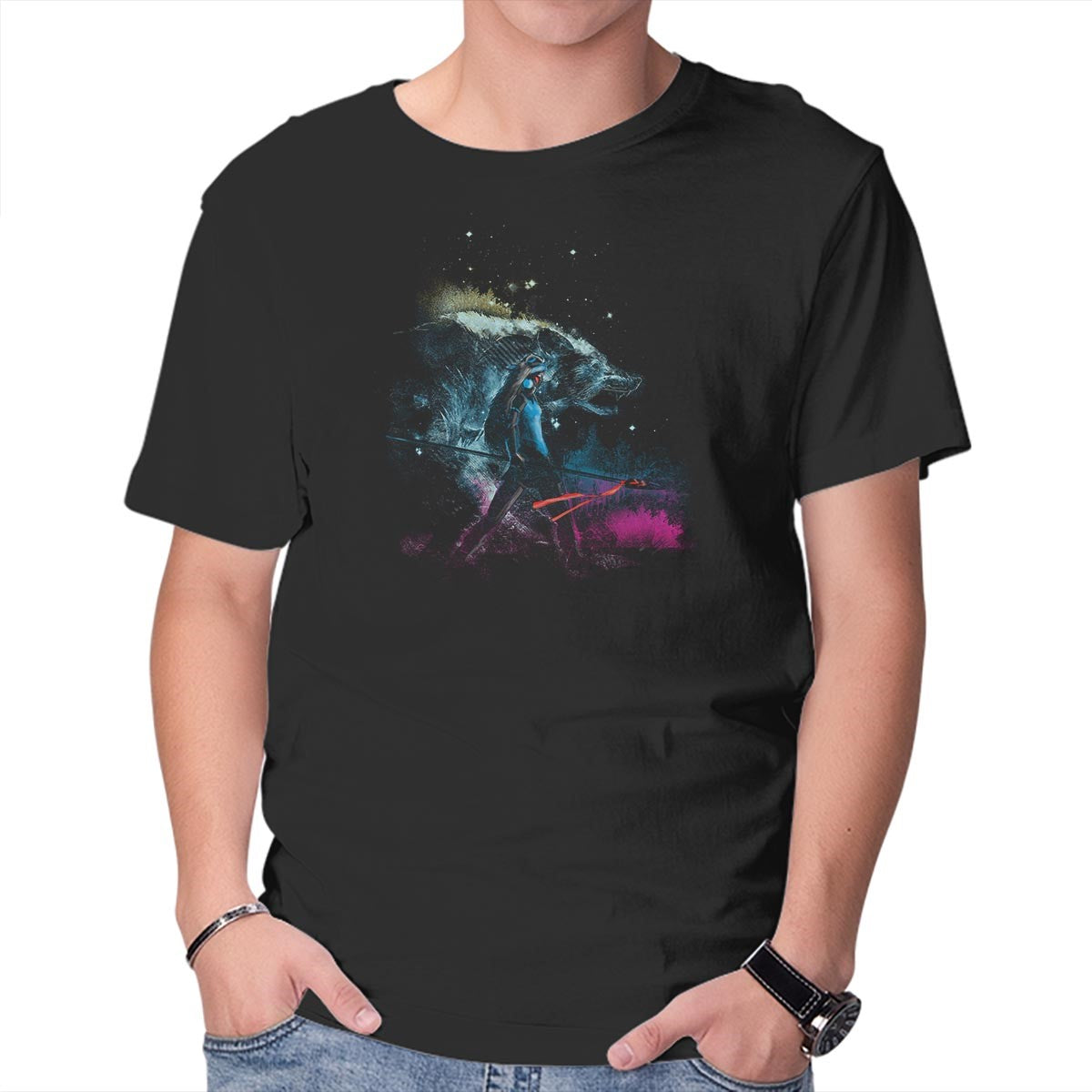 Unisex Crew Neck T-Shirt Princess of the Forest Graphic Short Sleeve Casual Tee L