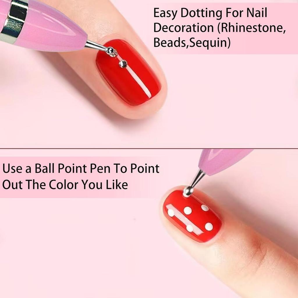 4 In 1 Nail Art Dotting Tools Nail Art Tip Dot Paint Manicure Kit Rotatable Ballpoint Drill Pen Dotting Tools Nail Point Pen