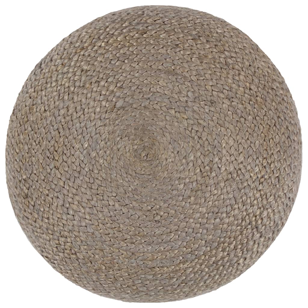 Handcrafted Footstool Light Grey 45 x 30 cm Jute