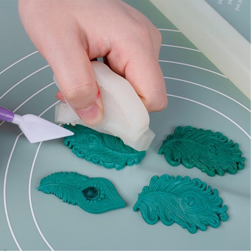 Peacocks Feathered Design Silicone Baking Molds For Chocolate Candle And Handmade Art Efficient Kitchens Craft Supply