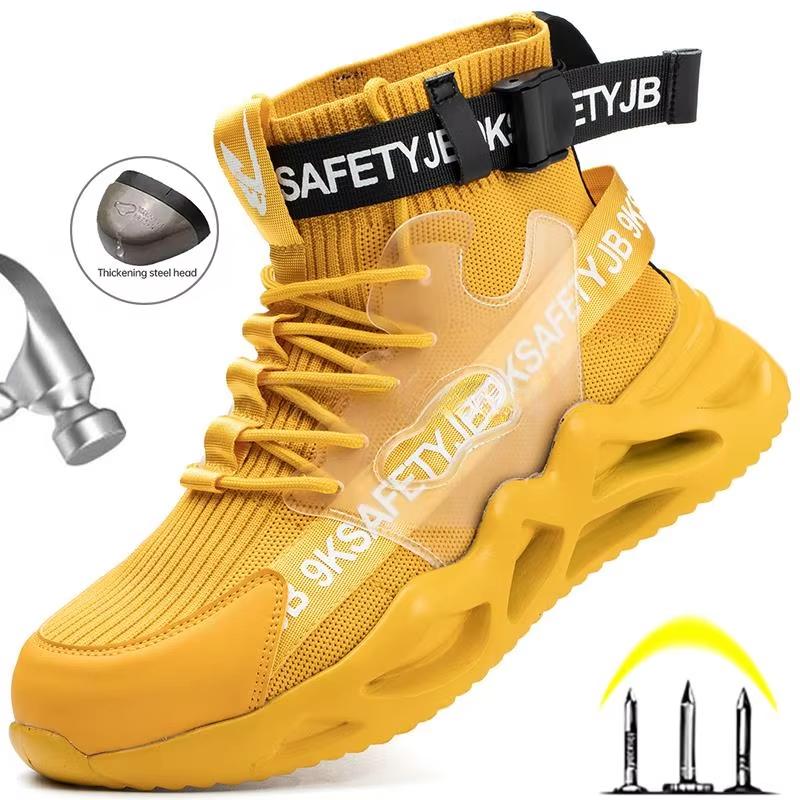 Brand Work Shoes Steel Toe Safety Shoes Men Women Work Boots Breathable Lightweigt Work Sneakers Anti-puncture Safety Boots