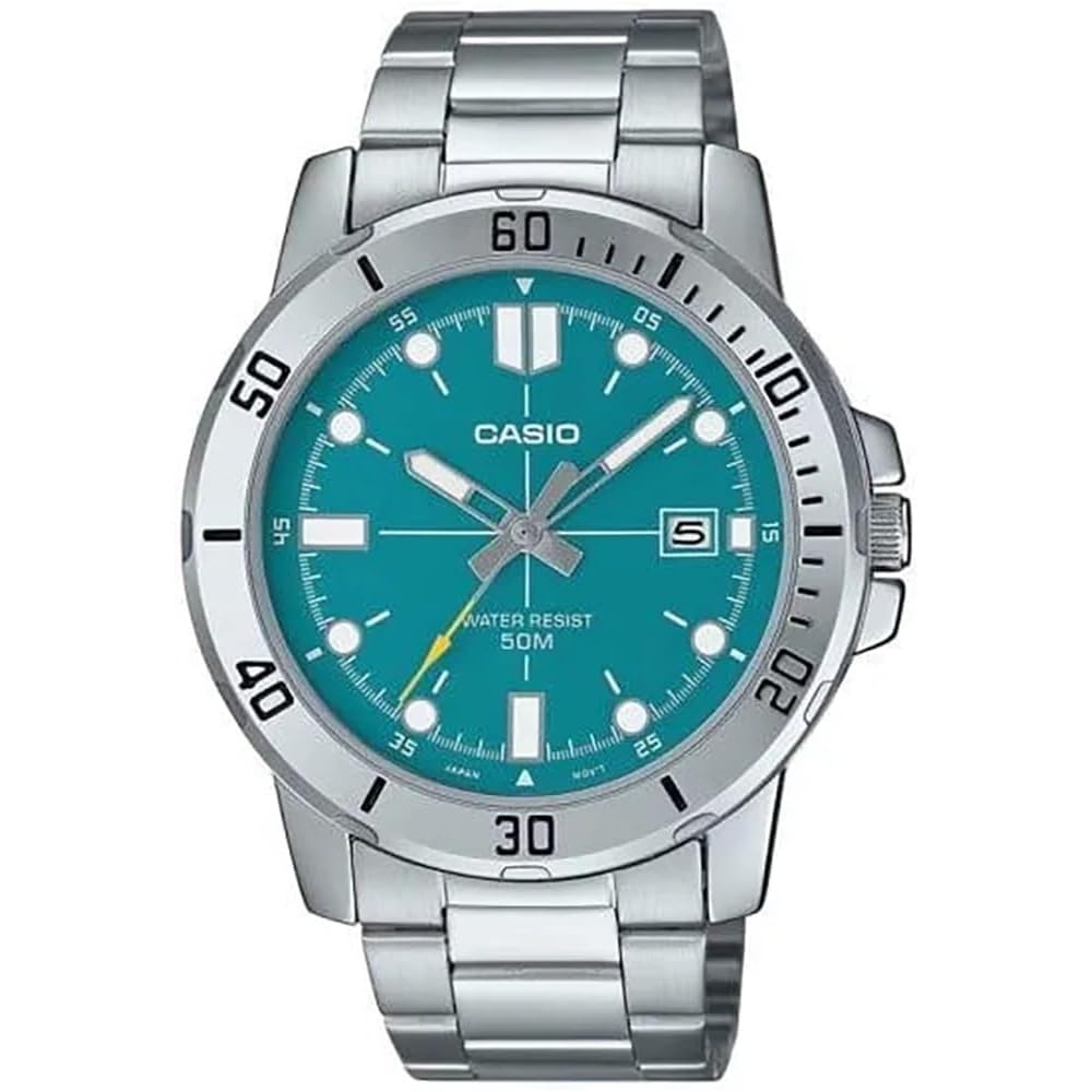 Casio MTP-VD01D-3E2VUDF Men s Analog Watch Stainless Steel Case Water Resistant