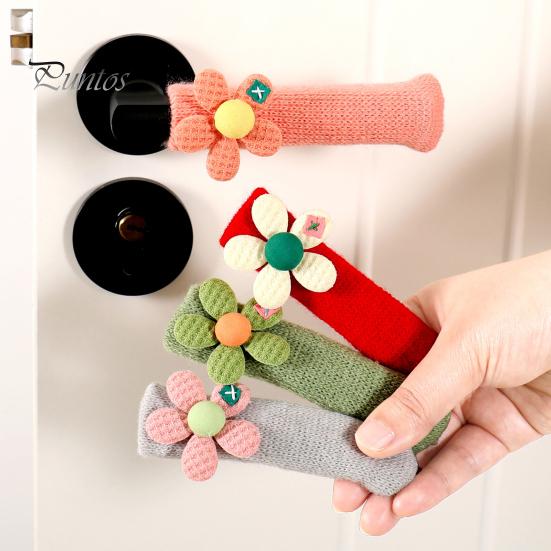 Soft Acrylic Handle Wraps Knitted Doorknob Covers, Thick Anti?Slip Furniture Feet Protector Sleeves, Door Decorative Leg Socks Cushion Pads,