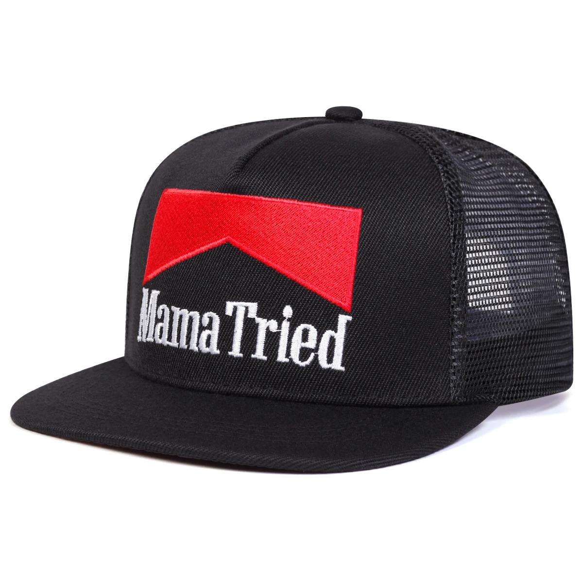 Yiran bag Unisex Mama Probeerde Borduurwerk Hip-Hop Net Hoeden Lente Zomer Buiten Verstelbaar Casual Baseballpetten Trucker Petten Zonbescherming Hoed