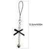 Fashion Bowknot Heart Bead Hanging Pendant Sweet Phone Strap Bag Decoration Portable Hanging Lanyard for Girls Women