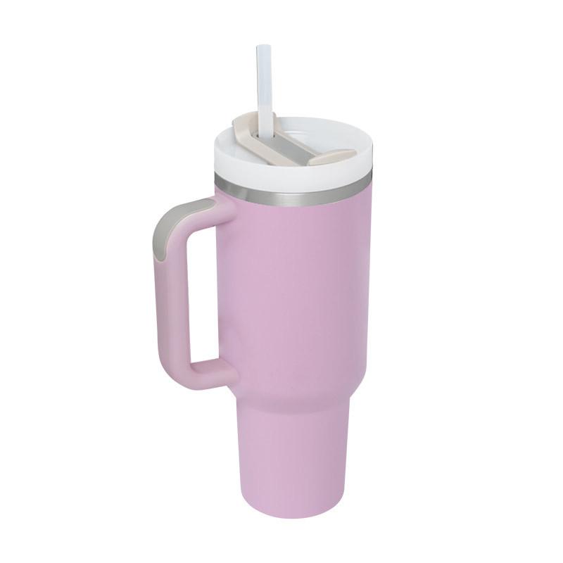 40 Oz Tumbler with Handle Lid Straw 40oz Stainless Steel Water Bottle Vacuum Thermos Cup Travel Car Coffee Mug Cap for Stanley