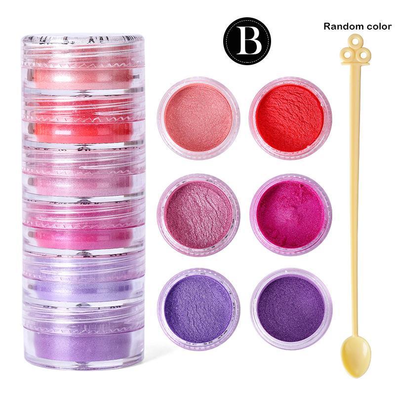 6 Colors/Set Pearlescent Mica Powder Resin Pigment Powder Epoxy Resin Mold Colorant Dye for DIY Epoxy Resin Jewelry Accessories