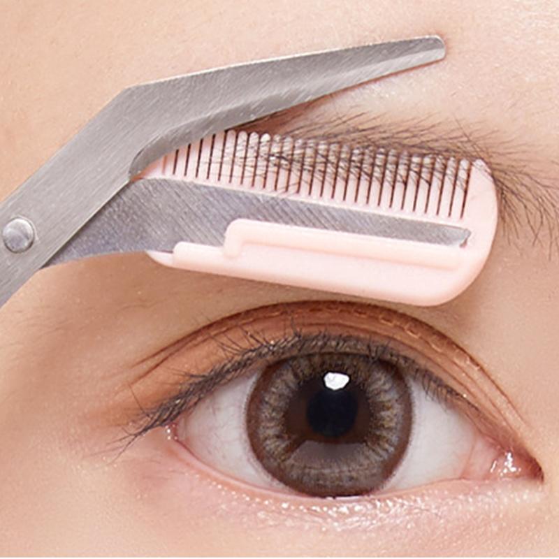 Kadın Paslanmaz Çelik Kaş Şekillendirme Kesme Makası Tarak Saç Dökücü Güzellik Aracı