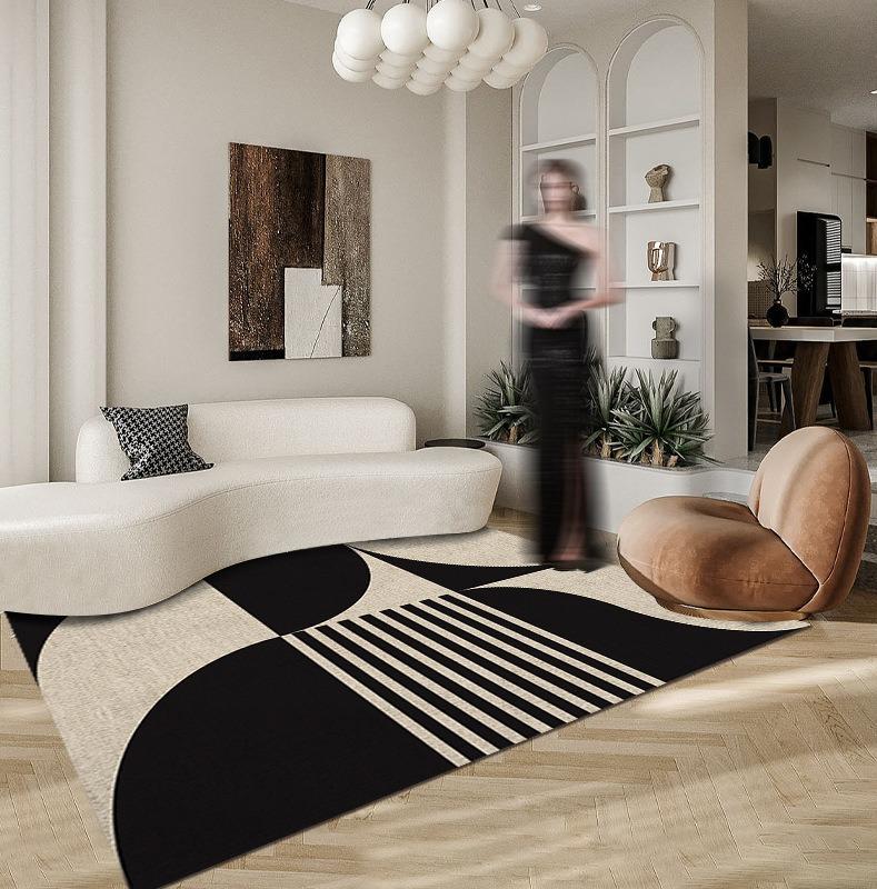 Black White Art Rugs for Nordic Home Living Room Decor Children Crawling Playing Mat Kitchen Non Slip Washable Modern Floor Rug