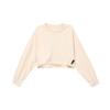 Short Crew Neck Sweatshirt Women Tops Beige HE3095