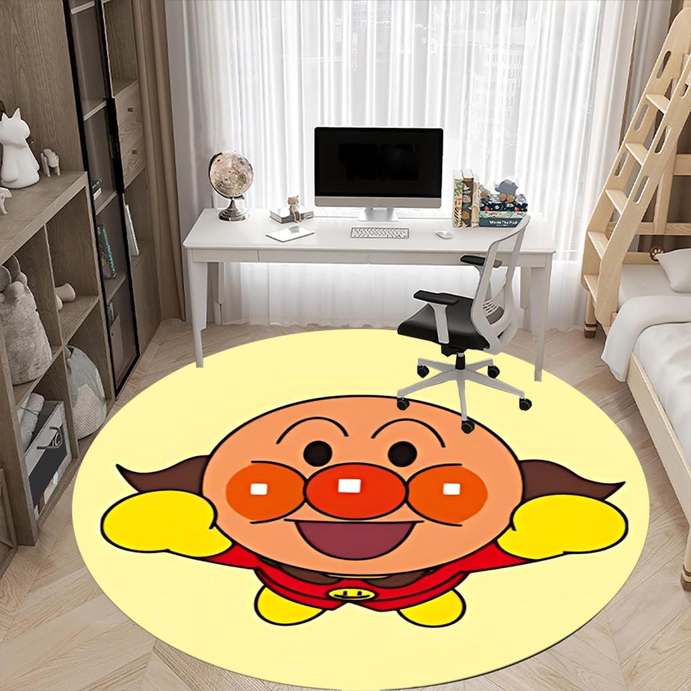 1pc Anpanman Chair Carpet for Office, Indoor Non Slip Washable Polyester Fiber Carpet, Mat For Office, Machine Washable