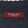 INGEBORG Flower embroidery glitter knit ensemble/ tops L Charcoal grayUsed