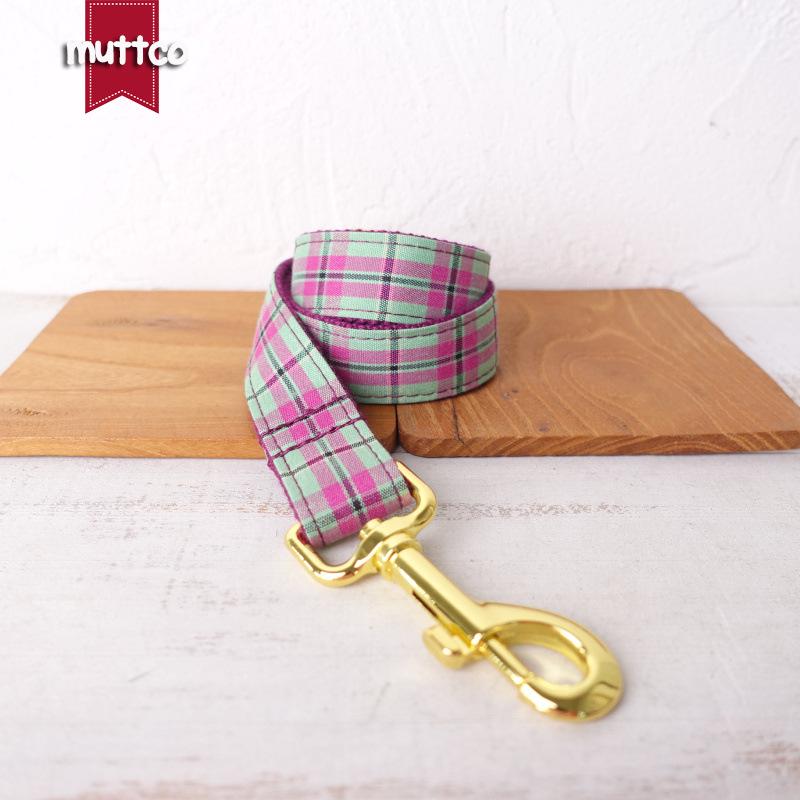 Mint Purple Plaid Dog Collar - Muttco UDC-099B Pet Accessory XL