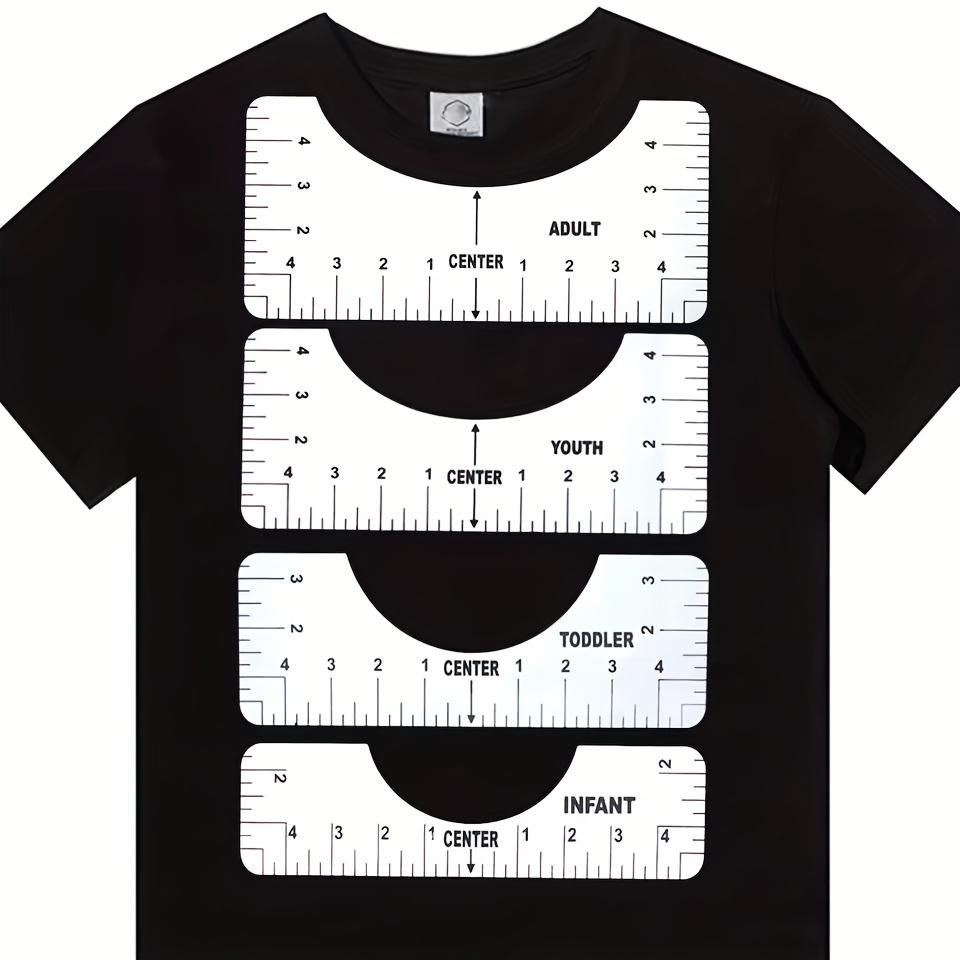 4 Stück/Set T-Shirt Lineal-Führer, T-Shirt Lineale zum Zentrieren von Designs, Tasche Logo, Passend für Transferpresse, Ausrichtung, Messung Vorder- und Rückseite