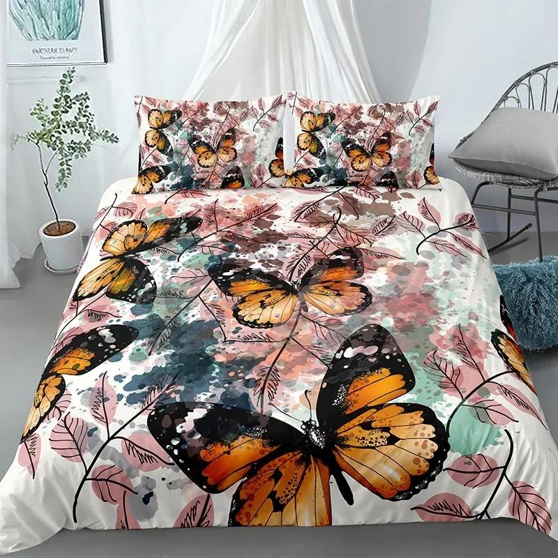 

Butterfly Bedding Set,Butterfly Duvet Cover Set Queen Size,Blue Red Butterflies Printed Comforter Cover Set For Girls Kids Teens 70x133cm 2pcs