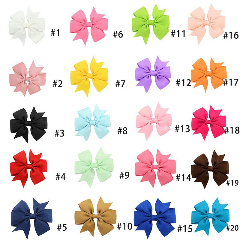 20/40/60Pcs Hair Accessories Grosgrain Ribbon Bows Hair Clips Set For Girl Random Color Bow Hairgripes Headwear